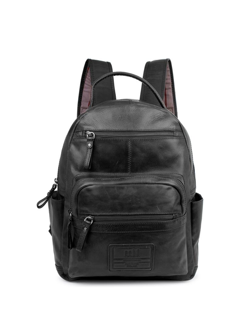 black leather laptop backpack - 17424678 - Zoom Image - 1