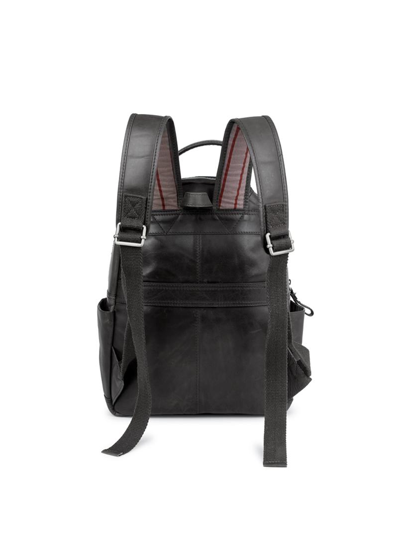 black leather laptop backpack - 17424678 - Zoom Image - 2