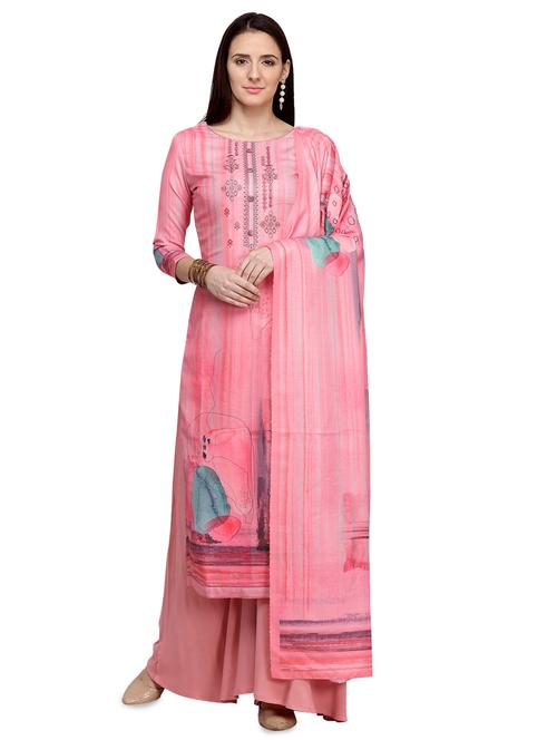 pink wool blend aline suits unstitched suit - 17424879 - Standard Image - 1