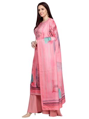 pink wool blend aline suits unstitched suit - 17424879 - Standard Image - 2