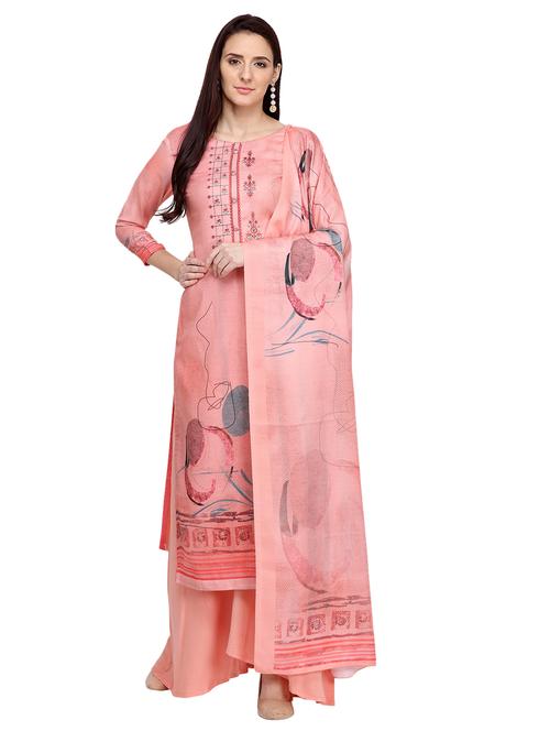 peach wool blend aline suits unstitched suit - 17424885 - Standard Image - 1
