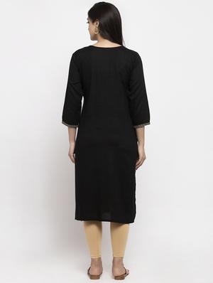 embroidered straight kurta - 17424939 - Standard Image - 3