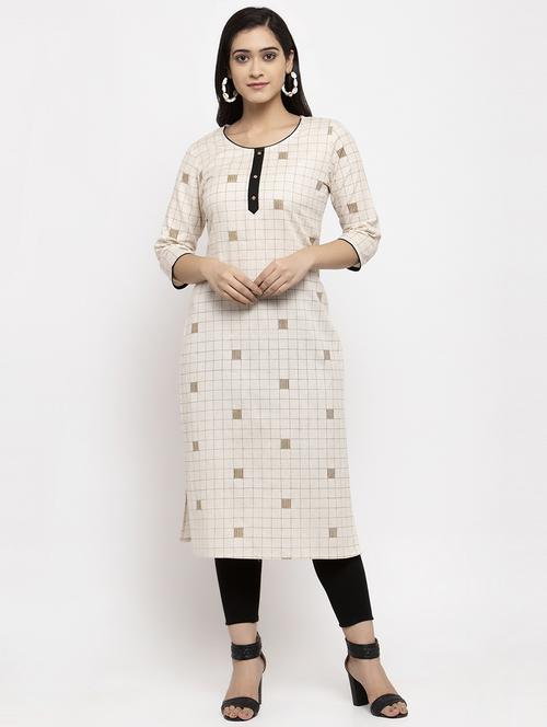 checkered straight kurta - 17424943 - Standard Image - 1