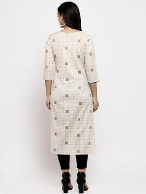 checkered straight kurta - 17424943 - Standard Image - 3