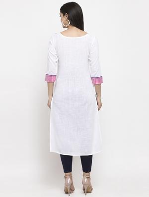 striped straight kurta - 17424944 - Standard Image - 3