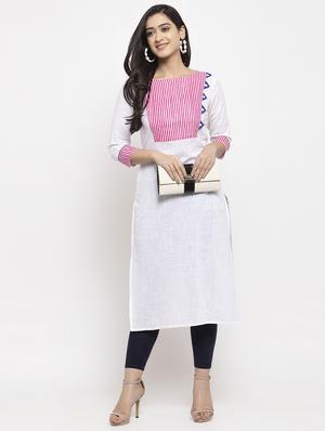 striped straight kurta - 17424944 - Standard Image - 4