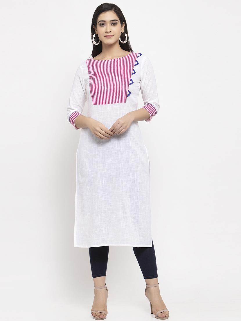 striped straight kurta - 17424944 - Zoom Image - 1