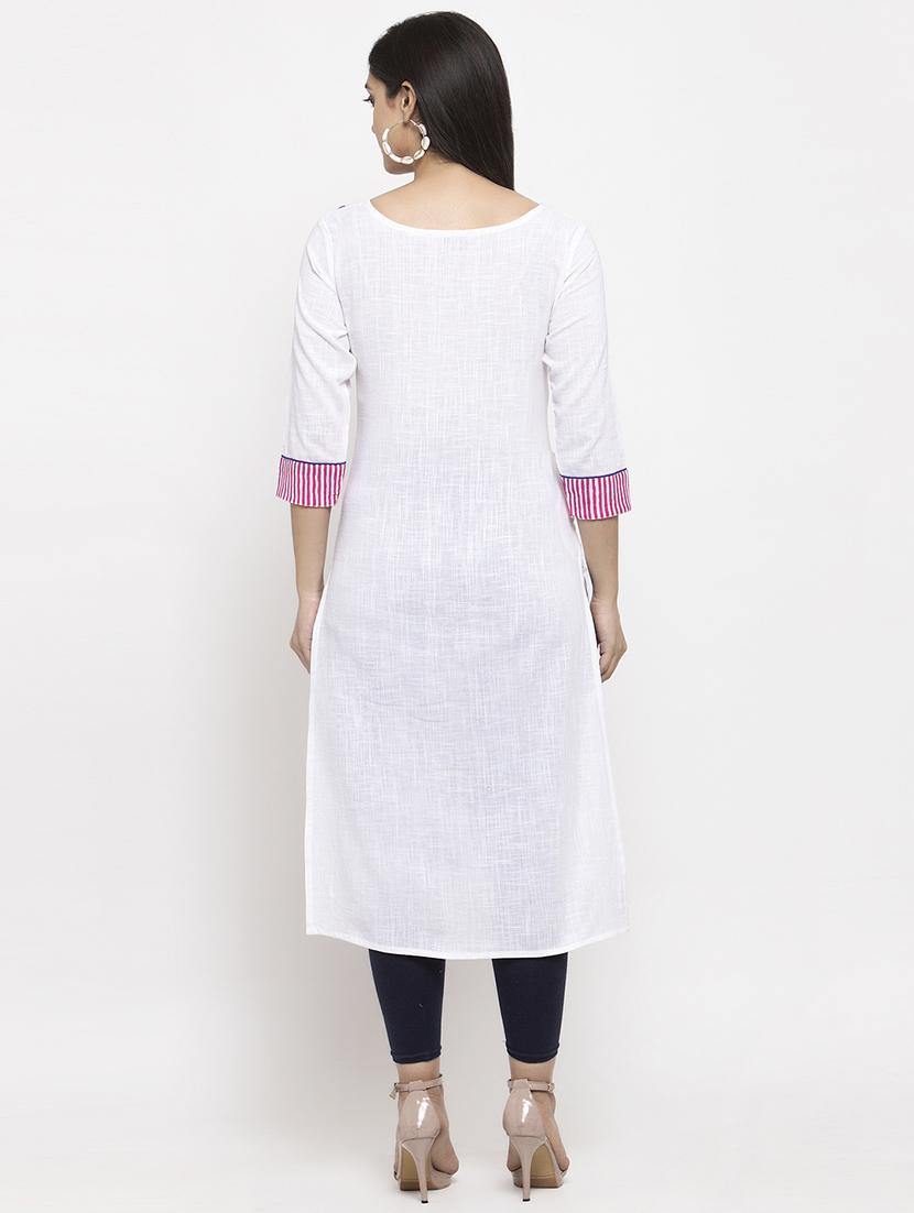 striped straight kurta - 17424944 - Zoom Image - 3