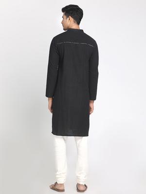 black checkered long kurtas kurta - 17424955 - Standard Image - 3
