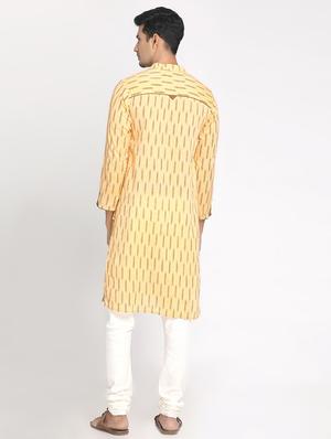 yellow printed long kurta - 17424961 - Standard Image - 3