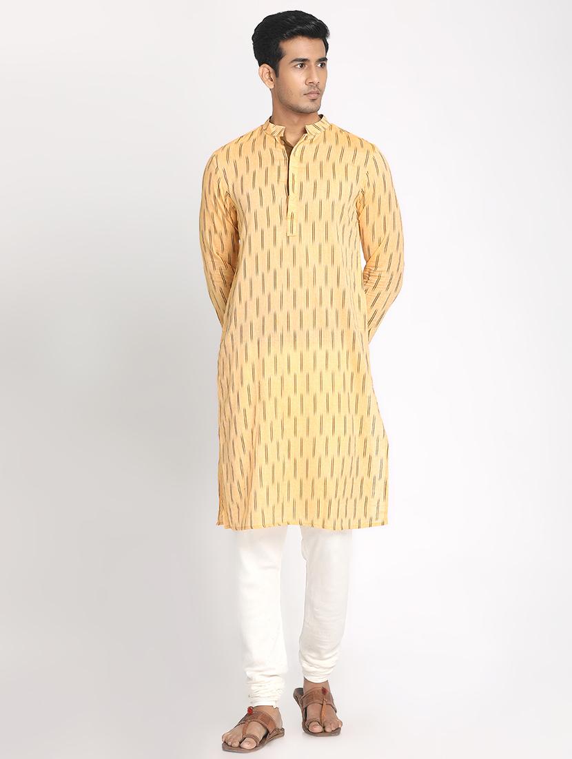 yellow printed long kurta - 17424961 - Zoom Image - 1