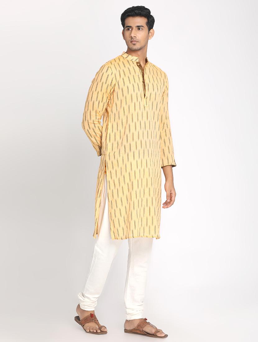 yellow printed long kurta - 17424961 - Zoom Image - 2