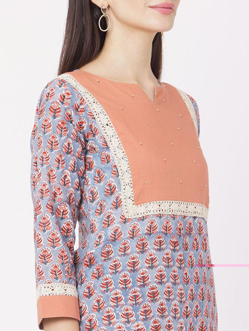 printed kurta palazzo set - 17425156 - Zoom Image - 4