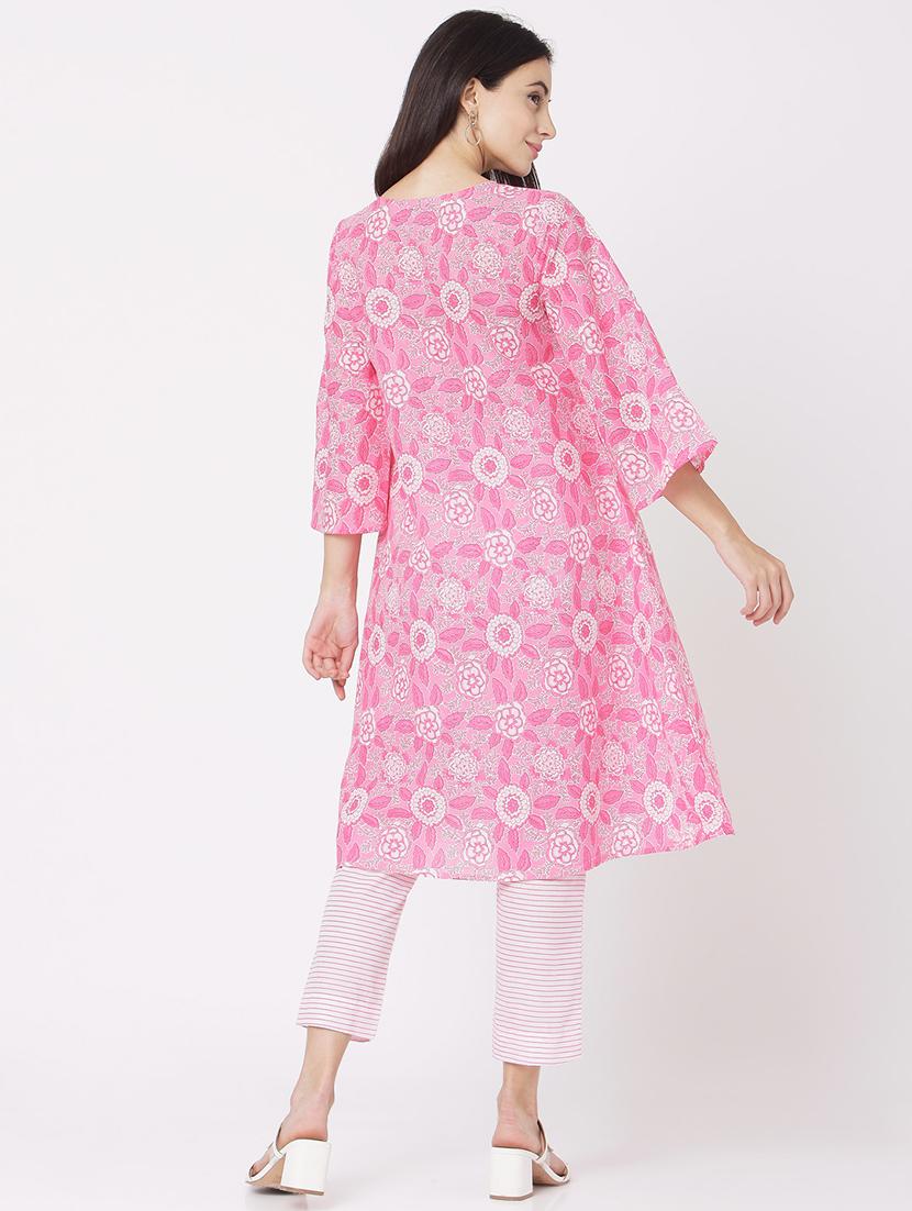 floral kurta pant set - 17425159 - Zoom Image - 3