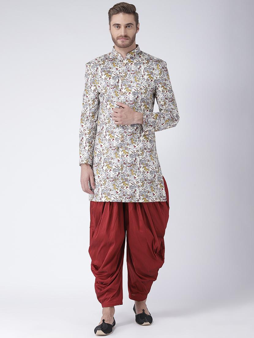 off white printed sherwani set - 17425283 - Zoom Image - 1
