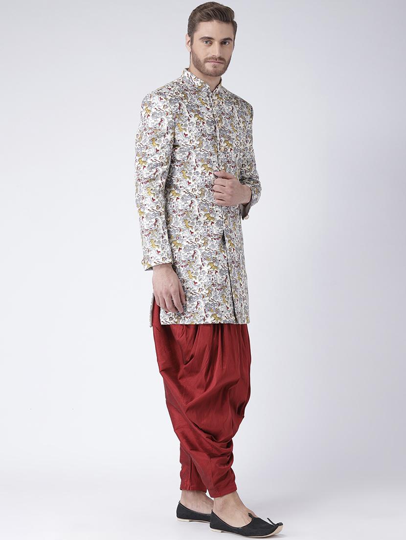off white printed sherwani set - 17425283 - Zoom Image - 2