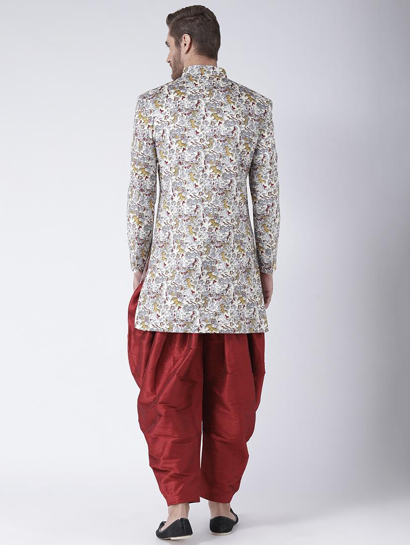 off white printed sherwani set - 17425283 - Zoom Image - 3