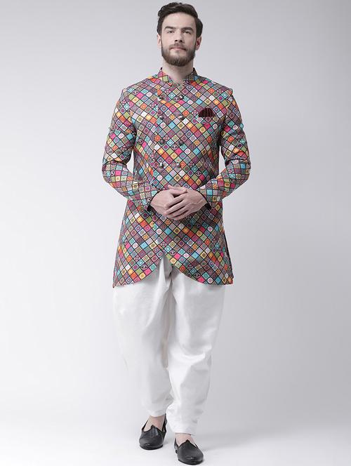 multicolor printed sherwani set - 17425296 - Standard Image - 1