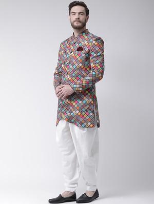 multicolor printed sherwani set - 17425296 - Standard Image - 2
