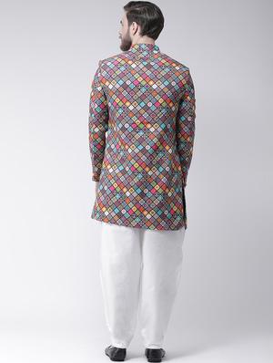 multicolor printed sherwani set - 17425296 - Standard Image - 3