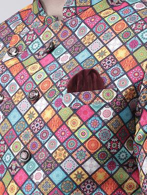 multicolor printed sherwani set - 17425296 - Standard Image - 4