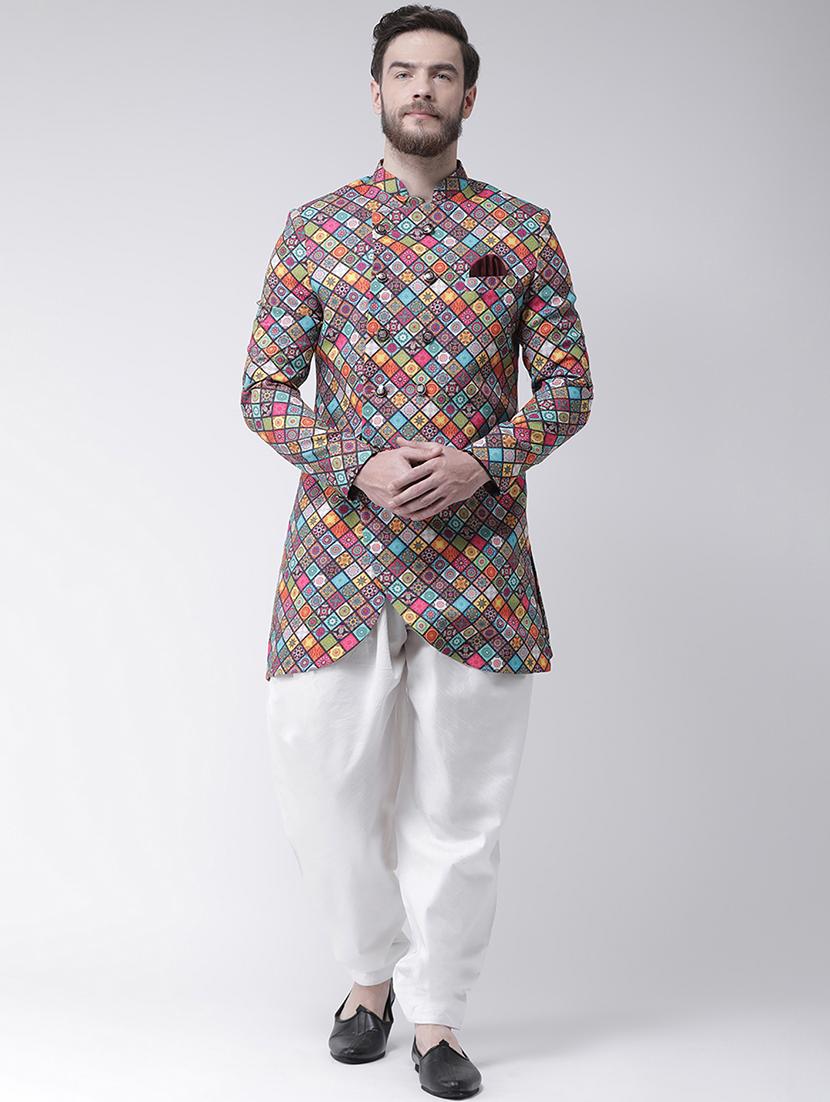 multicolor printed sherwani set - 17425296 - Zoom Image - 1