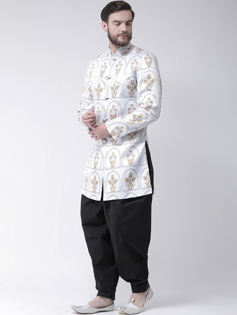 white printed sherwani set - 17425302 - Zoom Image - 2