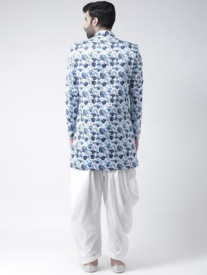 white printed sherwani set - 17425322 - Standard Image - 3