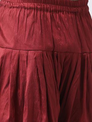 maroon printed sherwani set - 17425325 - Standard Image - 4