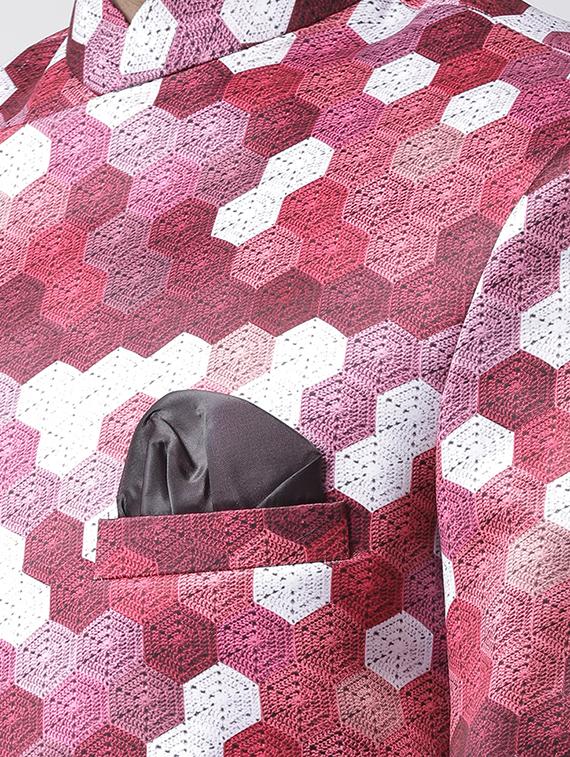 maroon printed sherwani set - 17425325 - Zoom Image - 5
