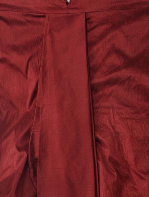 navy blue solid dupion dhoti kurta set - 17425371 - Standard Image - 4