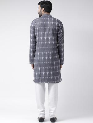 blue printed kurta pyjama set - 17425407 - Standard Image - 3