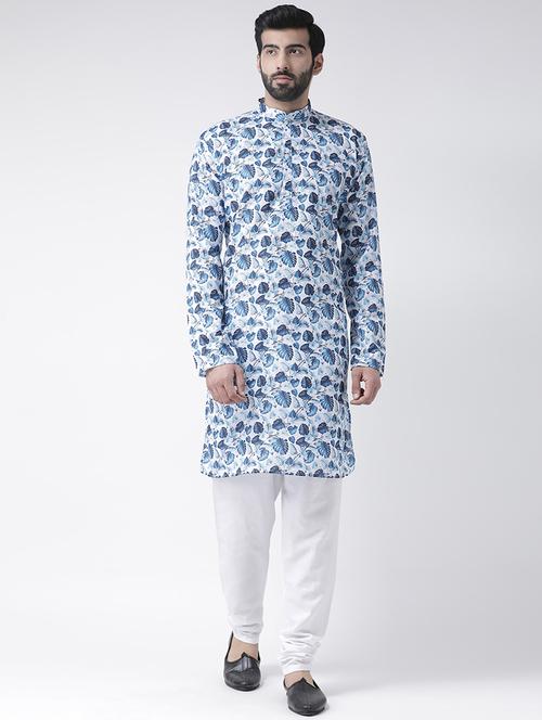 blue printed kurta pyjama set - 17425410 - Standard Image - 1
