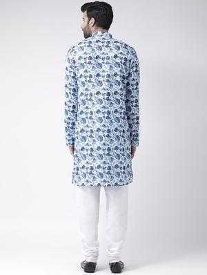 blue printed kurta pyjama set - 17425410 - Standard Image - 3