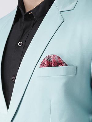 light blue solid single breasted casual blazer - 17425426 - Standard Image - 5