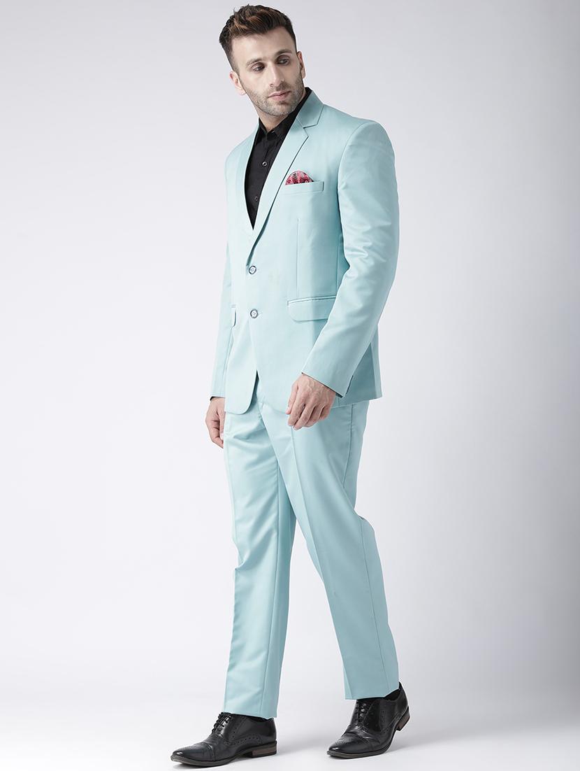 light blue solid single breasted casual blazer - 17425426 - Zoom Image - 4