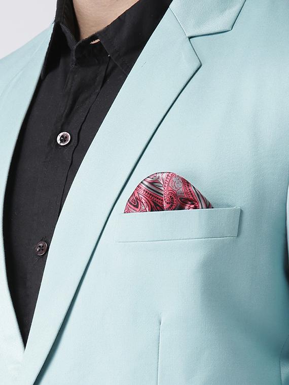 light blue solid single breasted casual blazer - 17425426 - Zoom Image - 5