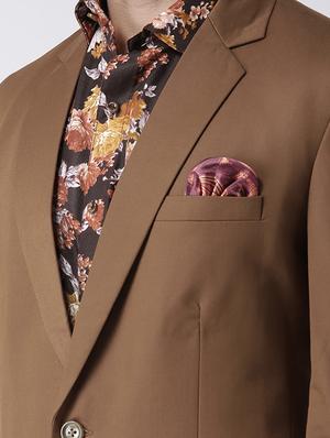 brown solid single breasted casual blazer - 17425428 - Standard Image - 5