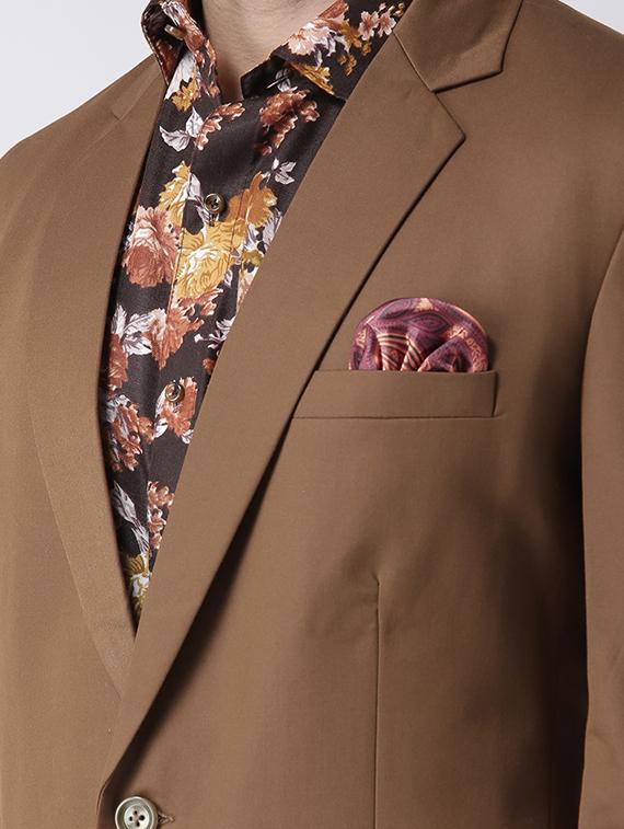 brown solid single breasted casual blazer - 17425428 - Zoom Image - 5