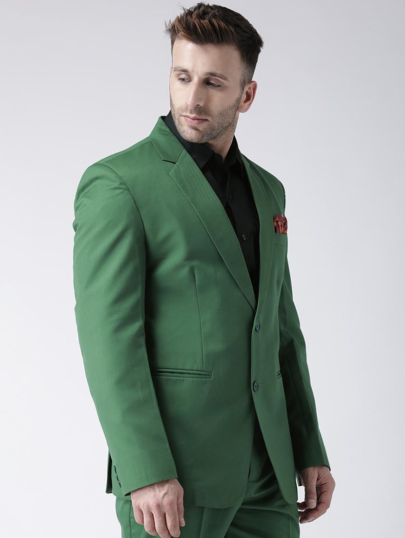 bottle green single breasted casual blazer - 17425429 - Zoom Image - 2