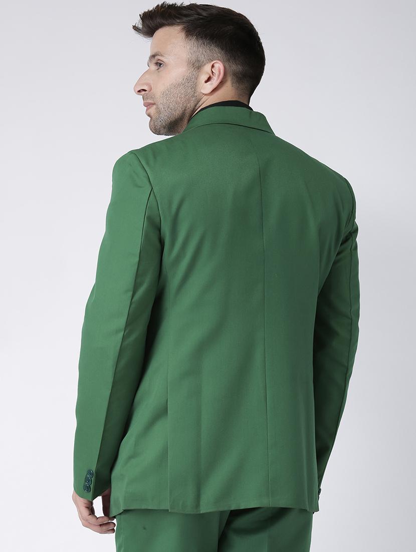 bottle green single breasted casual blazer - 17425429 - Zoom Image - 3