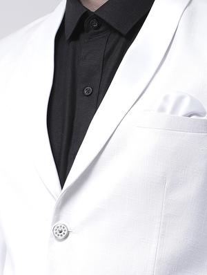 white solid single breasted formal blazer - 17425433 - Standard Image - 5