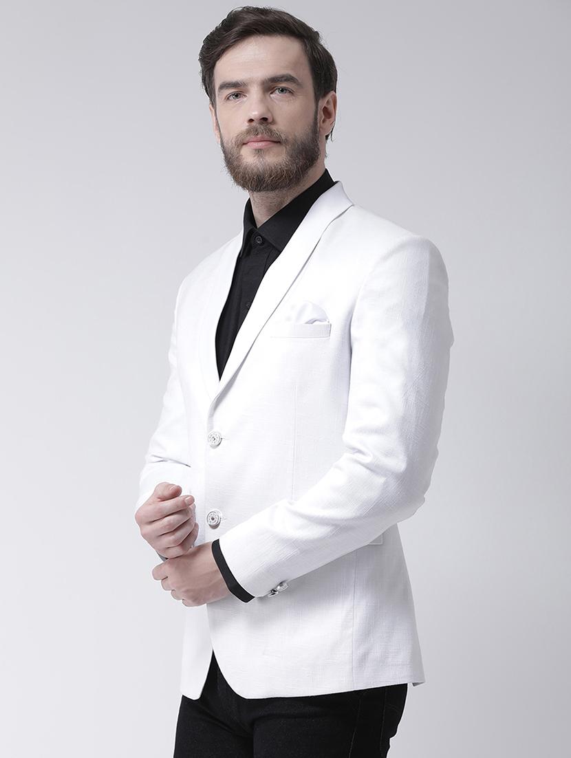 white solid single breasted formal blazer - 17425433 - Zoom Image - 2