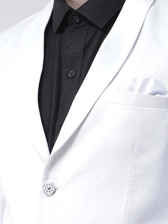 white solid single breasted formal blazer - 17425433 - Zoom Image - 5