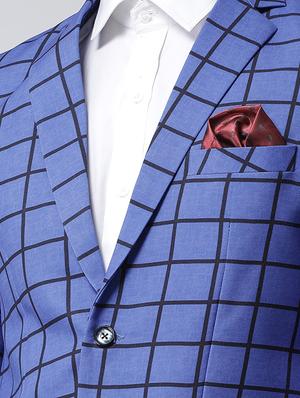 blue checkered single breasted casual blazer - 17425437 - Standard Image - 5
