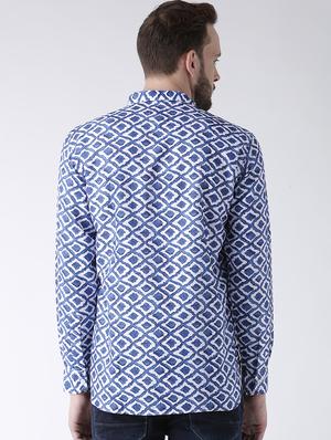 blue printed short kurta - 17425449 - Standard Image - 3