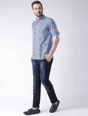 blue printed short kurta - 17425449 - Standard Image - 4
