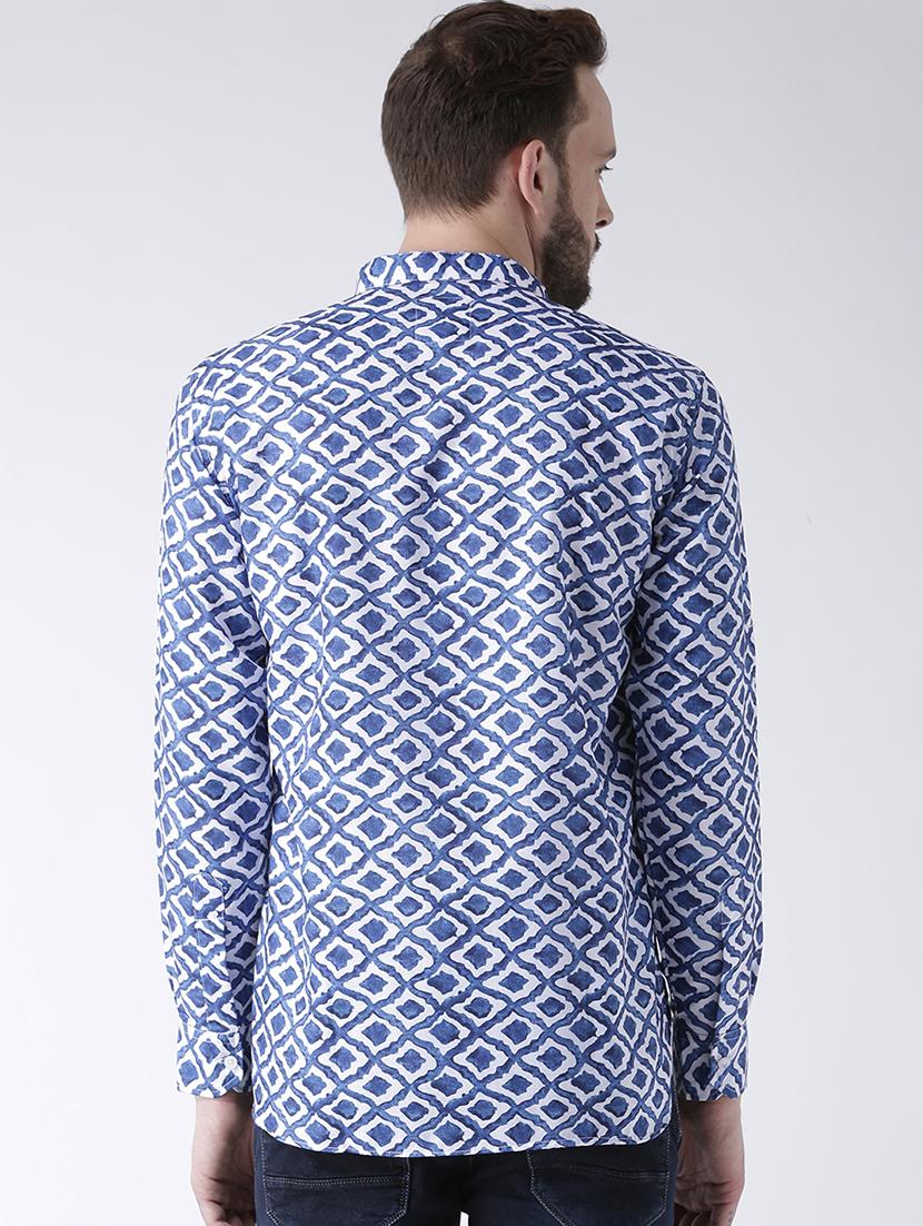 blue printed short kurta - 17425449 - Zoom Image - 3