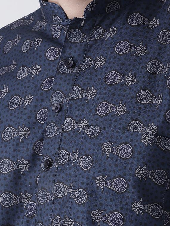 navy blue printed short kurtas - 17425450 - Zoom Image - 5