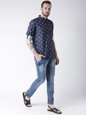 navy blue printed short kurtas - 17425451 - Standard Image - 4